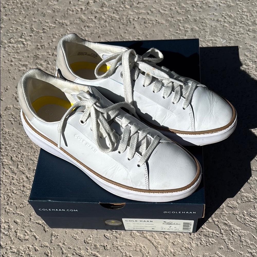 Cole Haan Women’s White Leather Sneakers